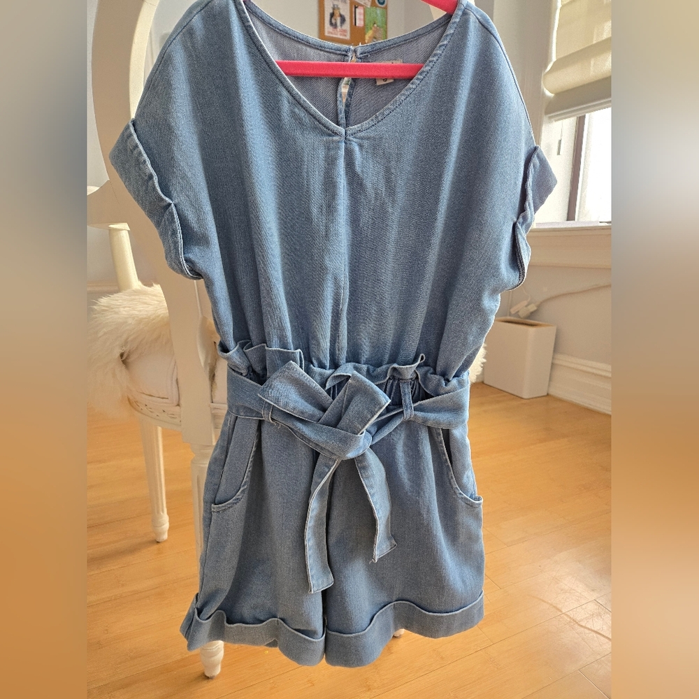 Habitual Light Blue Denim Romper
